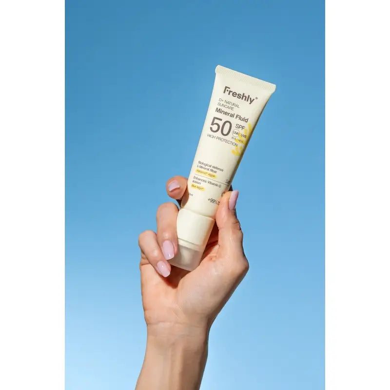 Freshly D+ Natural Suncare Mineral Fluid SPF50, 50 ml