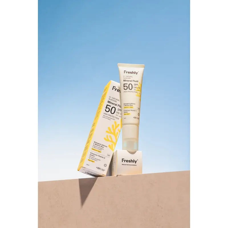Freshly D+ Natural Suncare Mineral Fluid SPF50, 50 ml