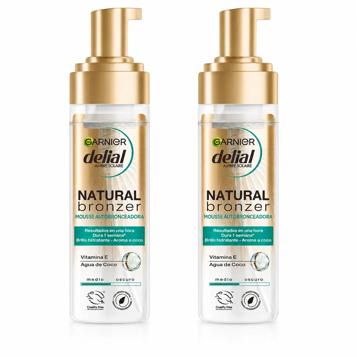 Garnier Delial Αυτομαυριστική Μους με Ενυδατικό Νερό Καρύδας 200 ml, συσκευασία 2 τεμαχίων