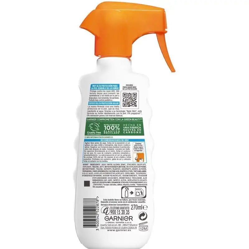 Garnier Delial Αντηλιακό για παιδιά SPF 50 για ανοιχτόχρωμες και ευαίσθητες επιδερμίδες. Παιδιατρικό, 270 ml