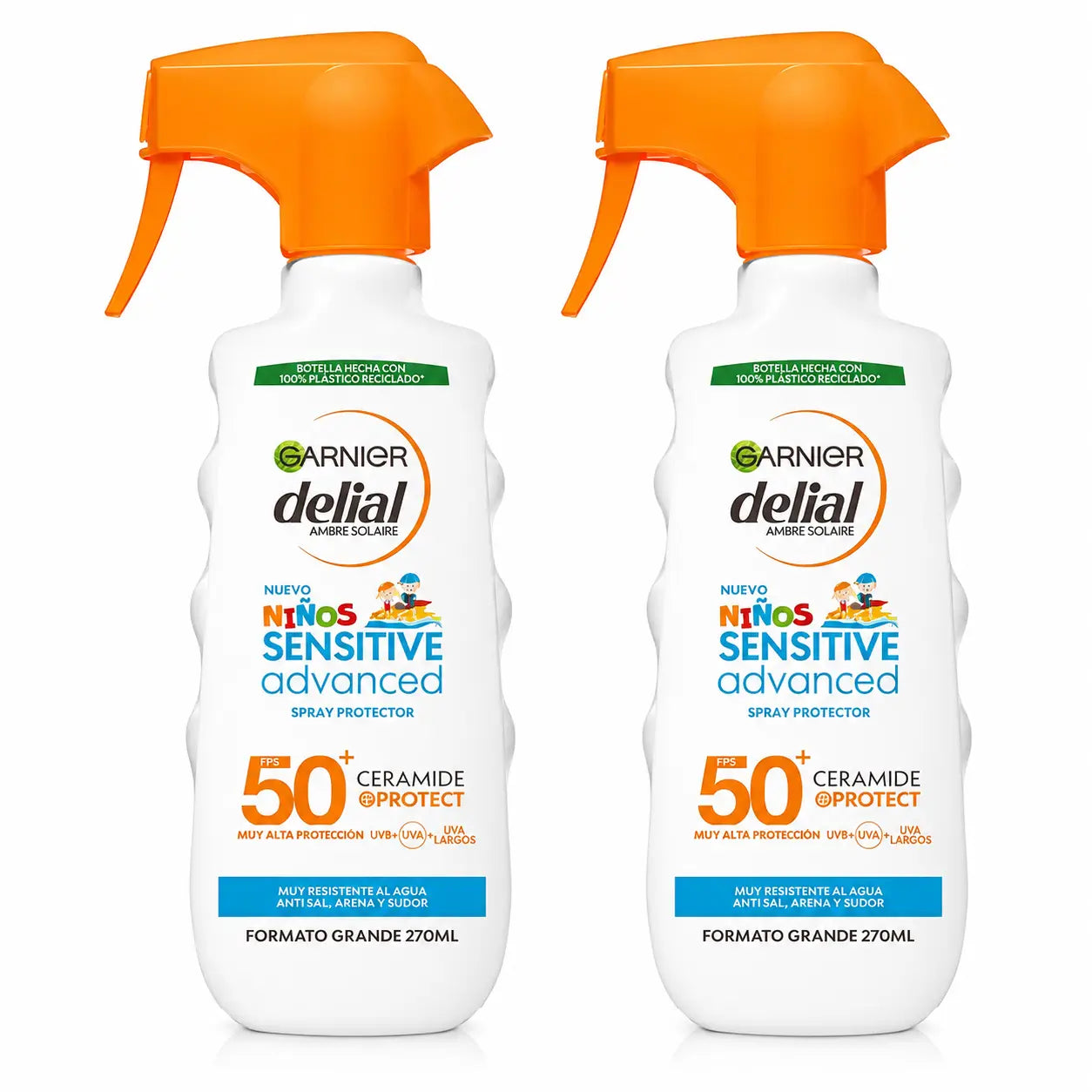 Garnier Delial Αντηλιακό για Παιδιά SPF 50 για ανοιχτόχρωμες και ευαίσθητες επιδερμίδες. Παιδιατρικό, 270 ml, συσκευασία 2 τεμαχίων