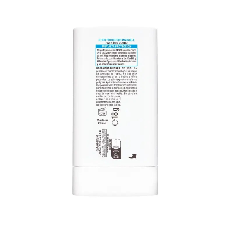 Garnier Delial Super UV Stick SPF 50+ Αόρατο, 8 ώρες ενυδάτωσης, 18 g
