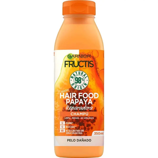 Garnier Fructis Hair Food Papaya Σαμπουάν 350 ml για ταλαιπωρημένα μαλλιά
