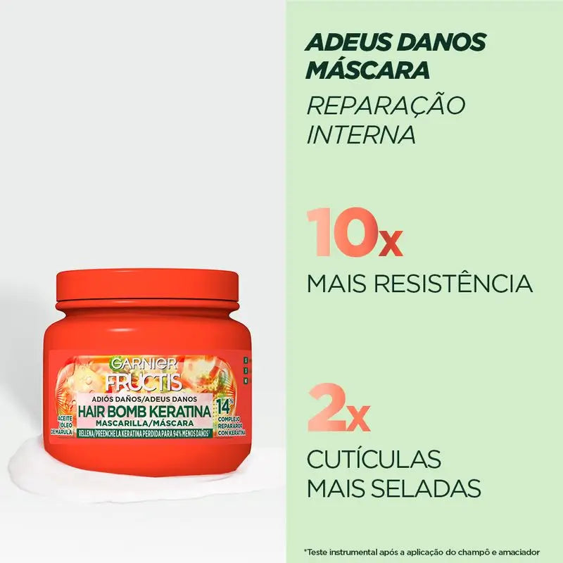 Garnier Fructis Μάσκα «Αντίο στις Φθορές» με έλαιο μαρούλα για ταλαιπωρημένα μαλλιά 320 ml
