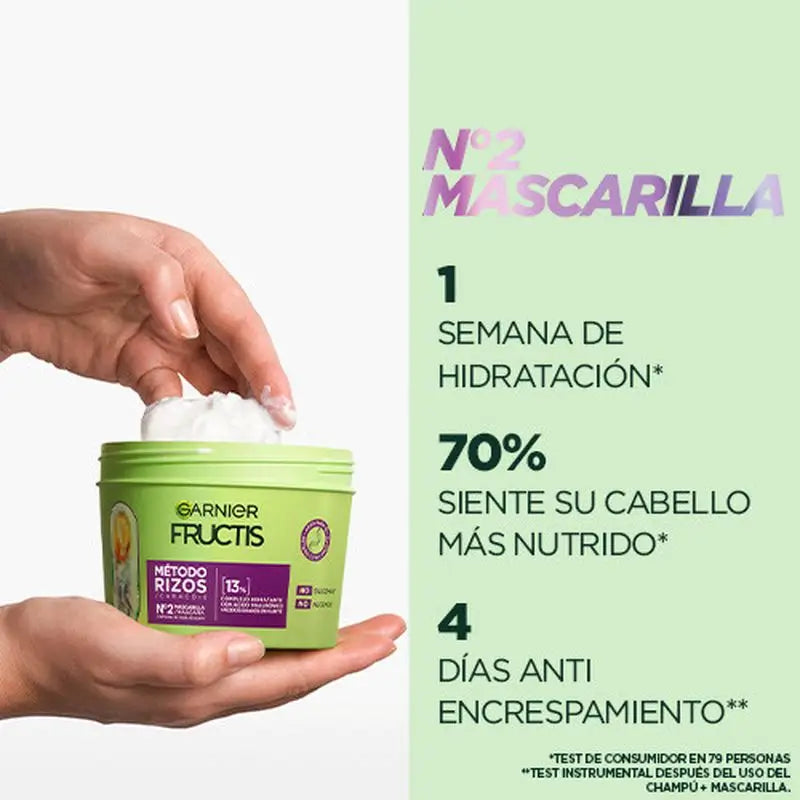 Garnier Fructis Método Rizos Μάσκα Νο 2 για ενυδατωμένα μπούκλα για 1 εβδομάδα 370 ml
