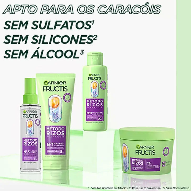 Garnier Fructis Método Rizos Μάσκα Νο 2 για ενυδατωμένα μπούκλα για 1 εβδομάδα 370 ml