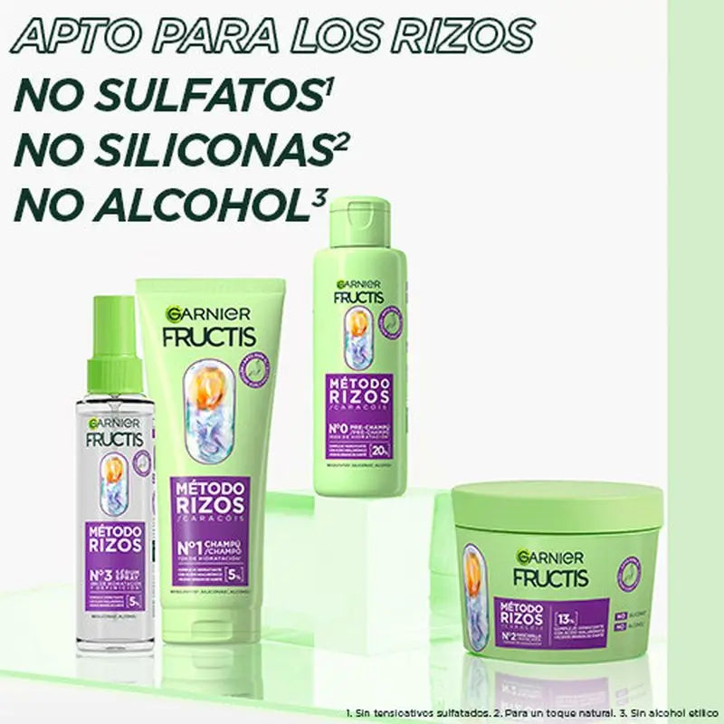 Garnier Fructis Método Rizos Μάσκα Νο 2 για ενυδατωμένα μπούκλα για 1 εβδομάδα 370 ml