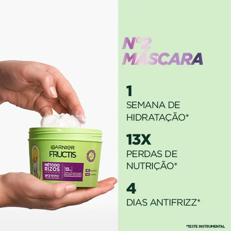 Garnier Fructis Método Rizos Μάσκα Νο 2 για ενυδατωμένα μπούκλα για 1 εβδομάδα 370 ml