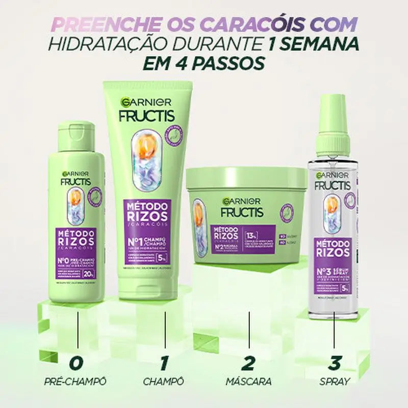 Garnier Fructis Método Rizos Μάσκα Νο 2 για ενυδατωμένα μπούκλα για 1 εβδομάδα 370 ml
