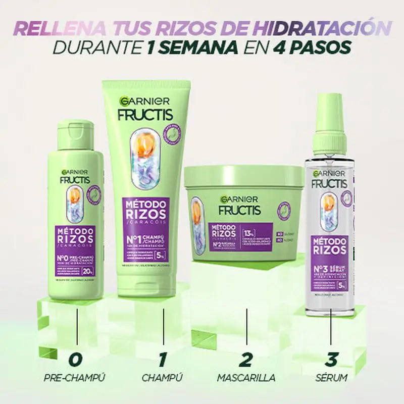 Garnier Fructis Método Rizos Μάσκα Νο 2 για ενυδατωμένα μπούκλα για 1 εβδομάδα 370 ml