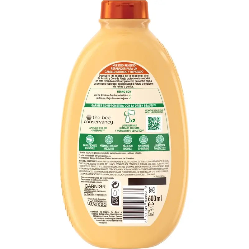 Garnier Original Remedies Σαμπουάν Επανόρθωσης «Θησαυροί Μελιού» για Ξηρά και Εύθραυστα Μαλλιά 600 ml