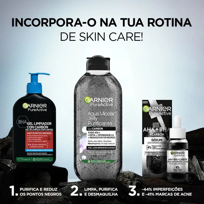 Garnier Pure Active Gel καθαρισμού κατά των μαύρων στιγμάτων με άνθρακα και σαλικυλικό οξύ: Καθαρίζει τους πόρους και μειώνει τα μαύρα στίγματα