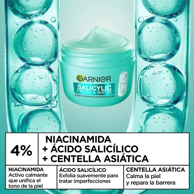 Garnier Pure Active Salicylic Fresh & Matte Ενυδατική Κρέμα-Σορμπέ κατά των ατελειών, 85 ml
