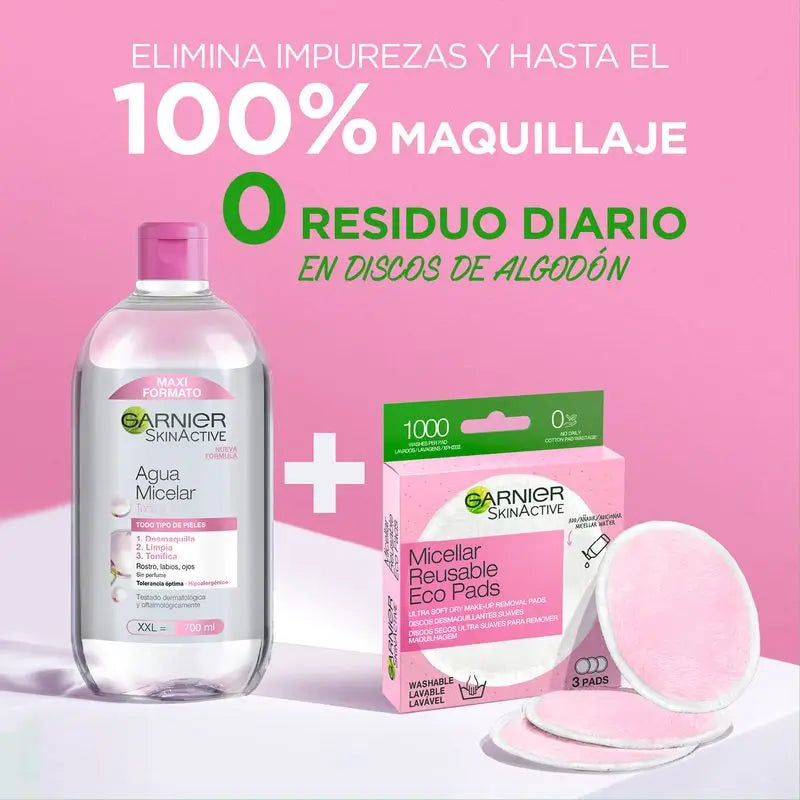 Garnier Skin Active Επαναχρησιμοποιούμενα δισκία αφαίρεσης μακιγιάζ από μικροΐνες