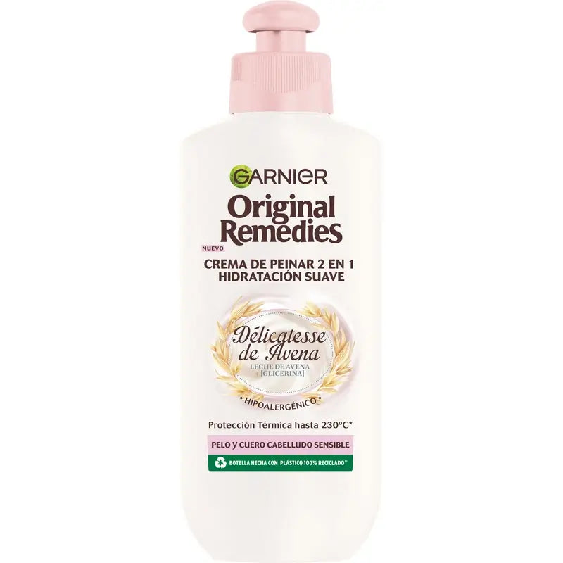 Garnier Ultra Doux 2 σε 1 Κρέμα για το χτένισμα, Απαλή Ενυδάτωση, 200 ml