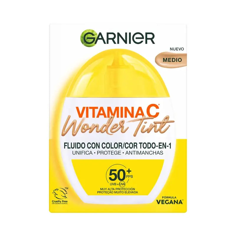 Garnier UV Daily Protection Vitamin C Wonder Tint SPF50+, Μεσαία απόχρωση, 40 ml