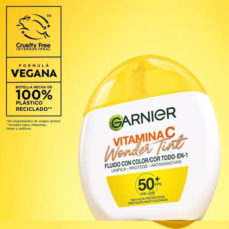Garnier UV Daily Protection Vitamin C Wonder Tint SPF50+, Μεσαία απόχρωση, 40 ml