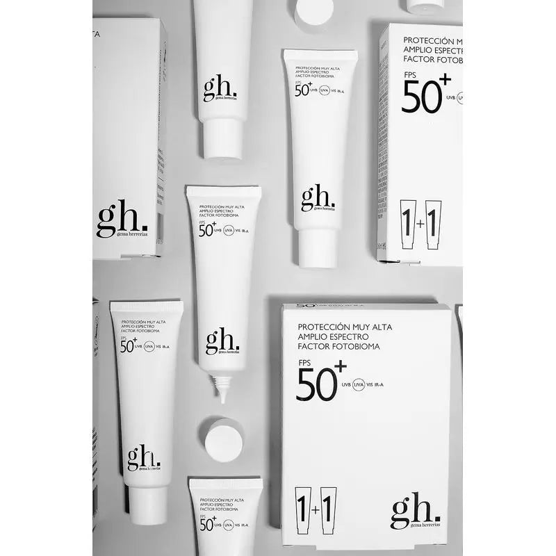 Gema Herrerías SPF 50+, Πολύ υψηλή προστασία, Διπλή συσκευασία 2x50ml