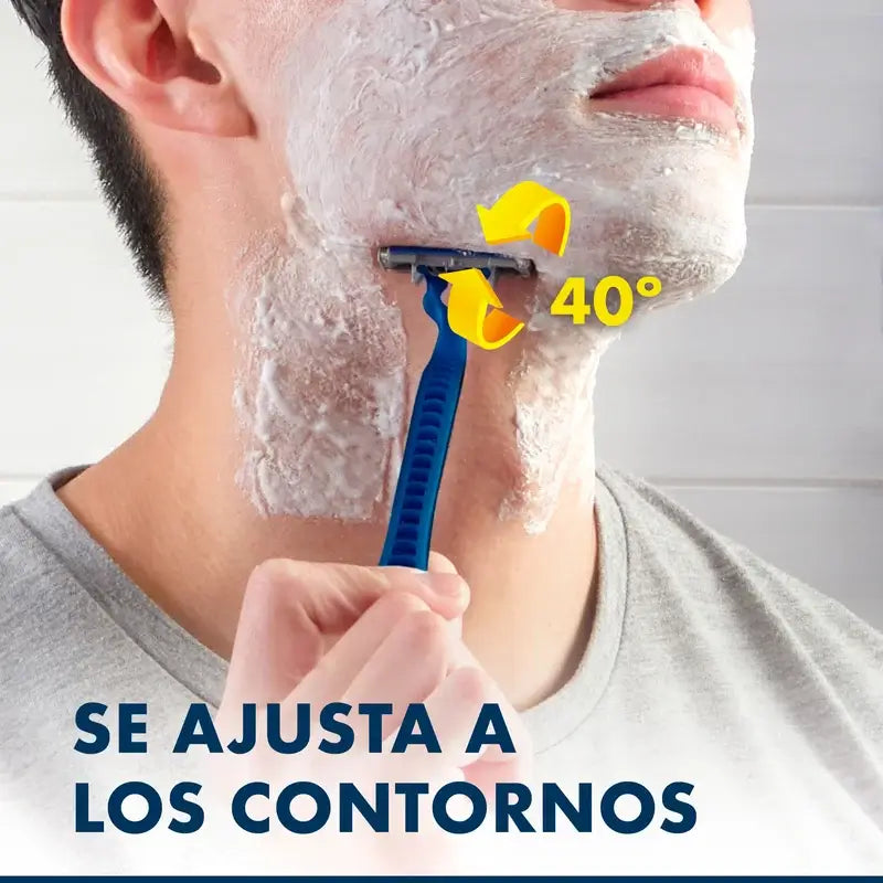 Gillette Blue3 Smooth 8+4 Ξυραφάκια μίας χρήσης για άνδρες με περιστρεφόμενη κεφαλή 40° και λιπαντική ταινία, 12 τεμάχια
