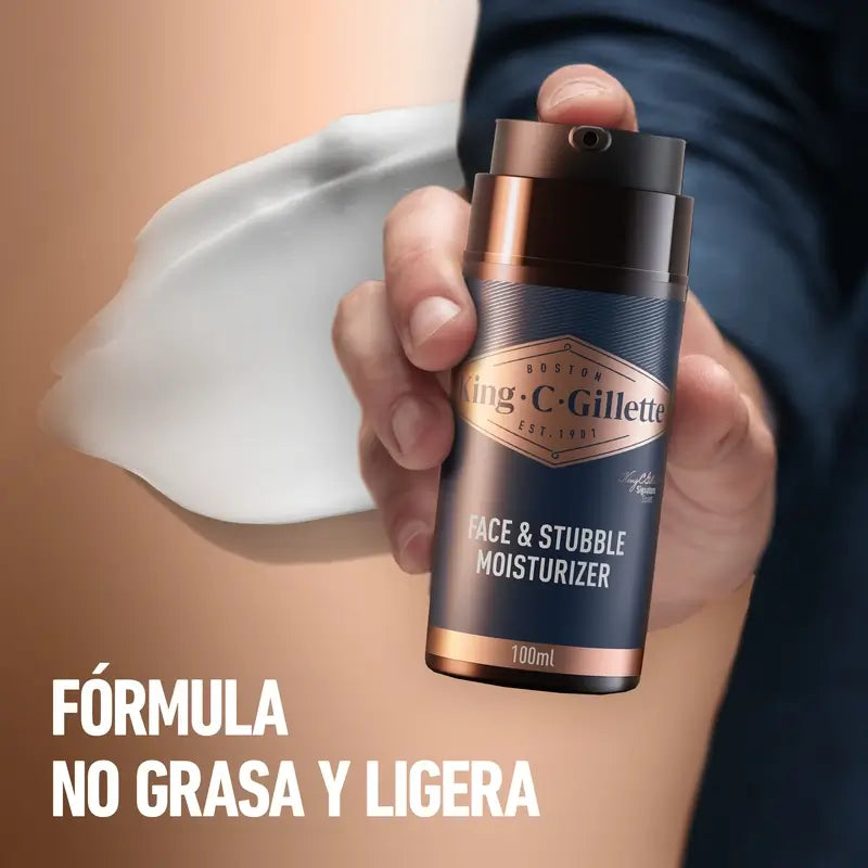 King C. Gillette ενυδατική κρέμα προσώπου και γενειάδας για άνδρες, βιταμίνη Β, 100 ml
