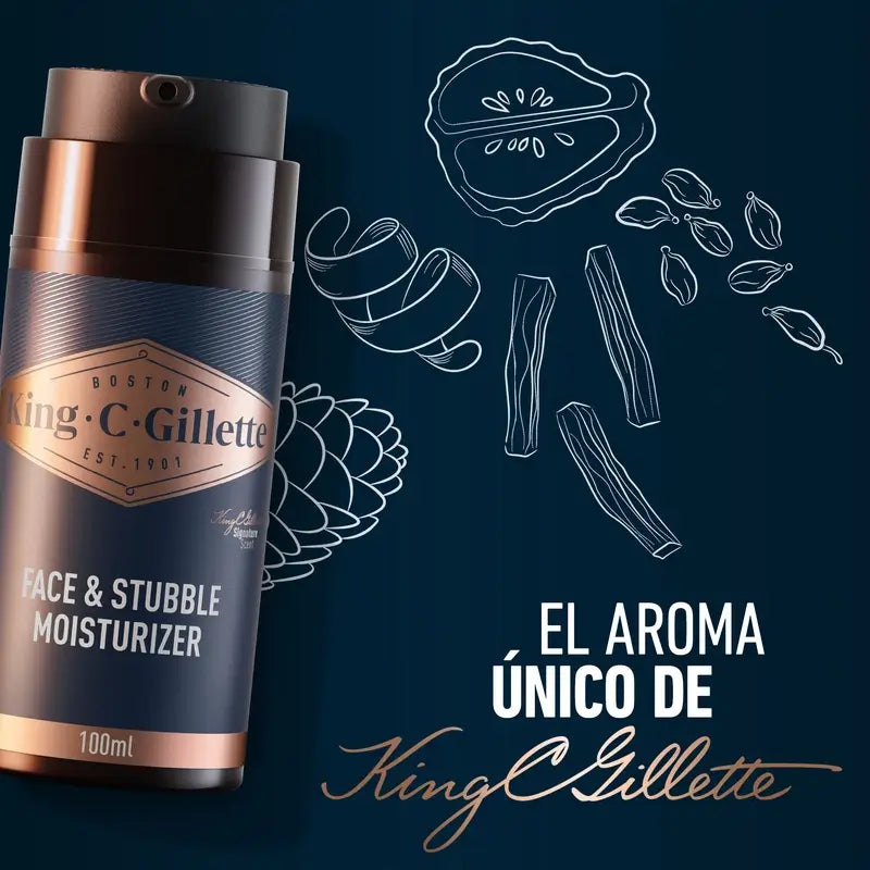 King C. Gillette ενυδατική κρέμα προσώπου και γενειάδας για άνδρες, βιταμίνη Β, 100 ml