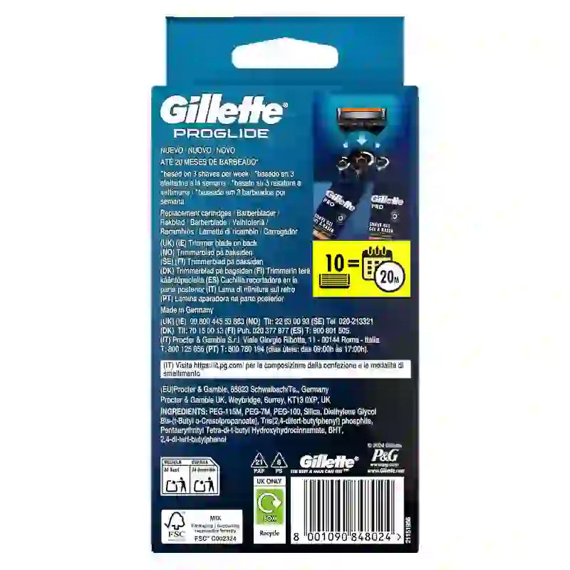 Ανταλλακτικά Gillette Proglide, 8+2 ανταλλακτικά
