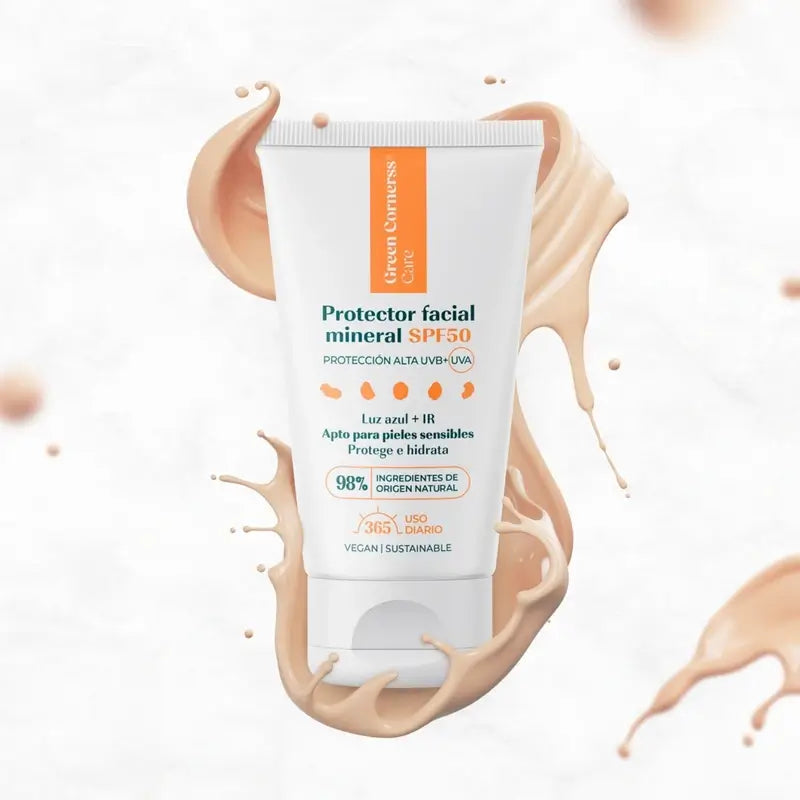 Green Cornerss Προστατευτικό Προσώπου με Ορυκτά SPF50, 50 ml