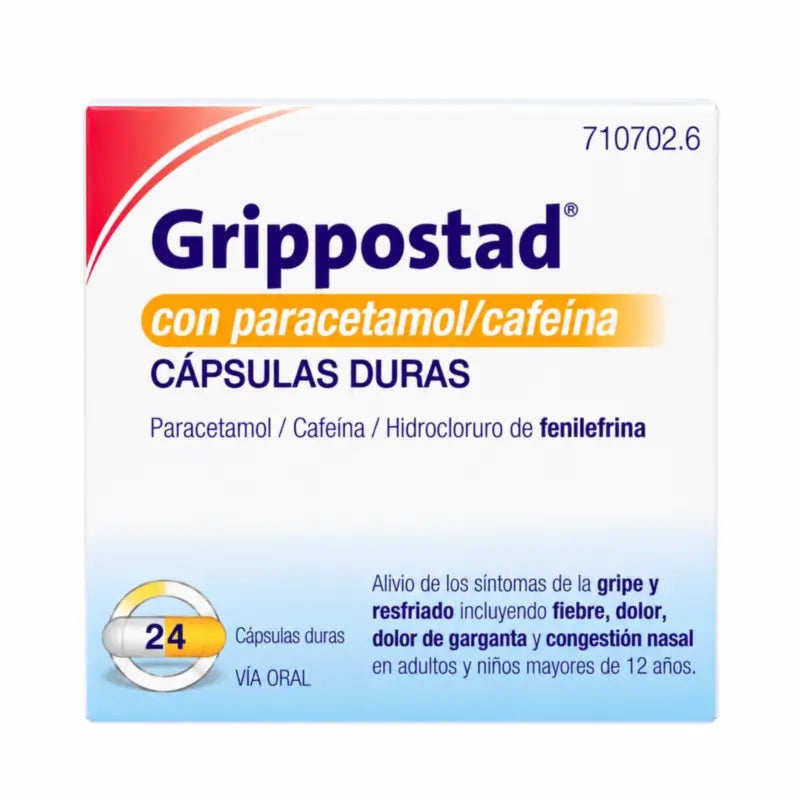 Grippostad με παρακεταμόλη/καφεΐνη, 24 κάψουλες