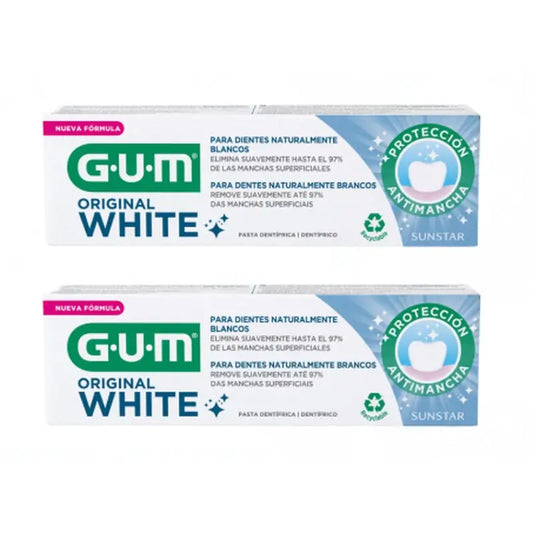 Gum Original White Οδοντόκρεμα 75 ml, 2 σωληνάρια