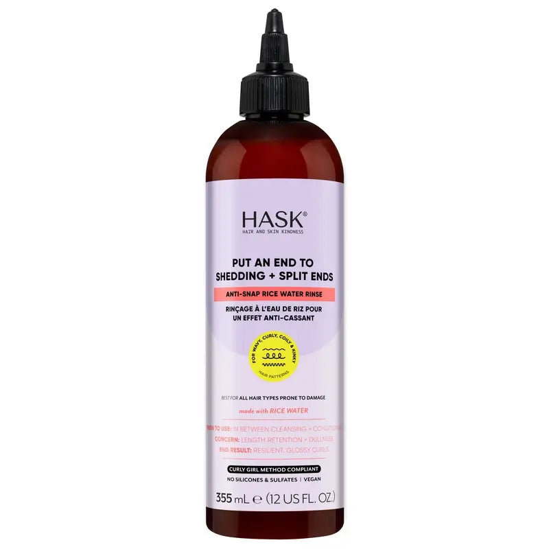 Hask Λύση κατά της τριχόπτωσης με νερό ρυζιού Texture, 355 ml