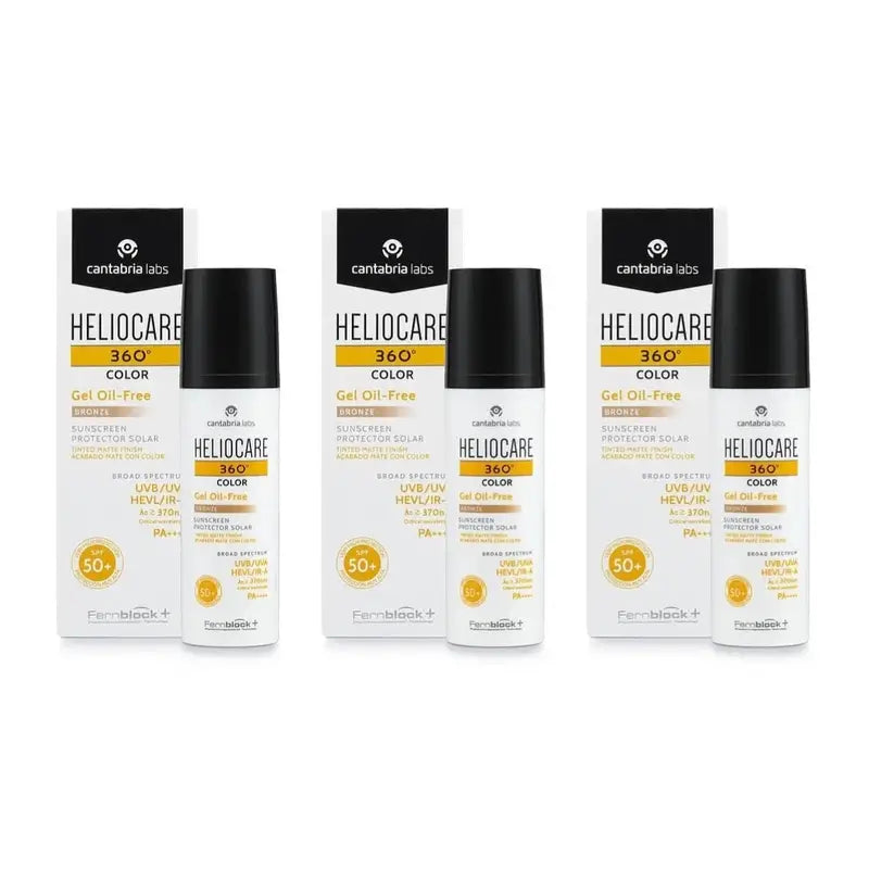 Heliocare 360º Color Gel Oil Free Bronze SPF50+, 3×50 ml 