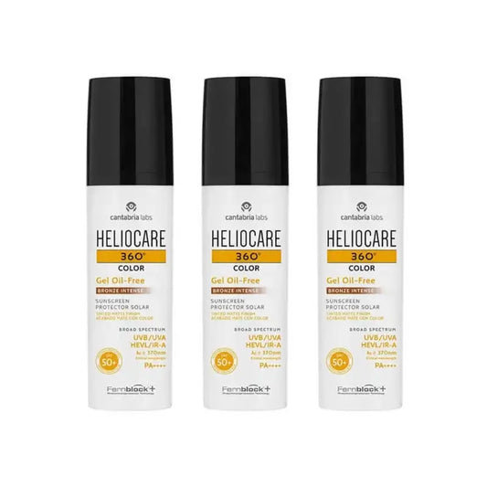Heliocare 360° Color Gel Oil-Free SPF 50+ Απόχρωση Bronze Intense, 3X50 ml 