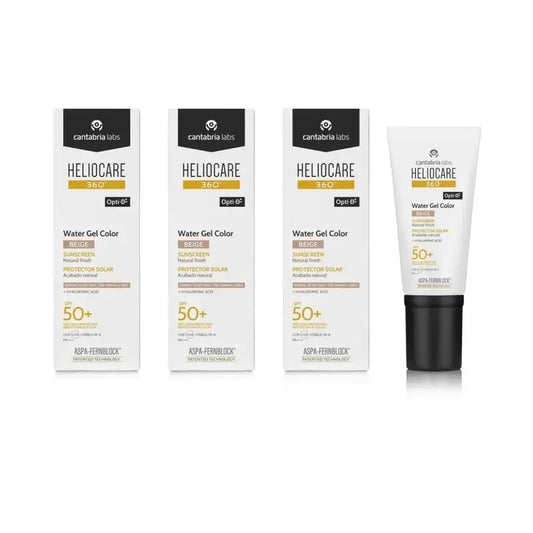 Heliocare 360º Color Water Gel Μπεζ SPF 50+, 3×50 ml 