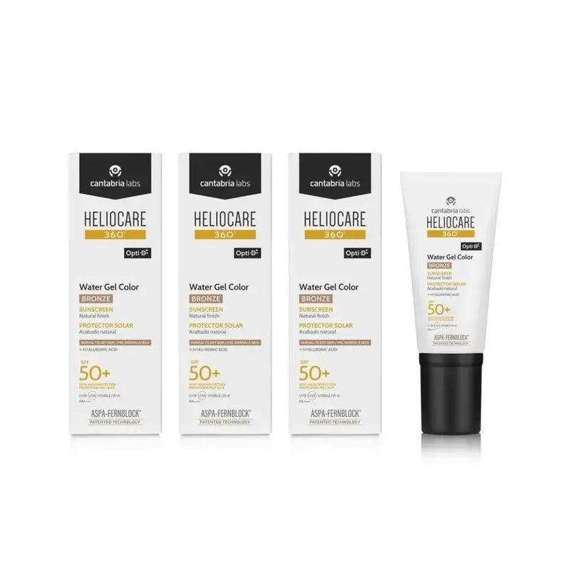 Heliocare 360º Color Water Gel Bronze SPF 50+, 3x50 ml 