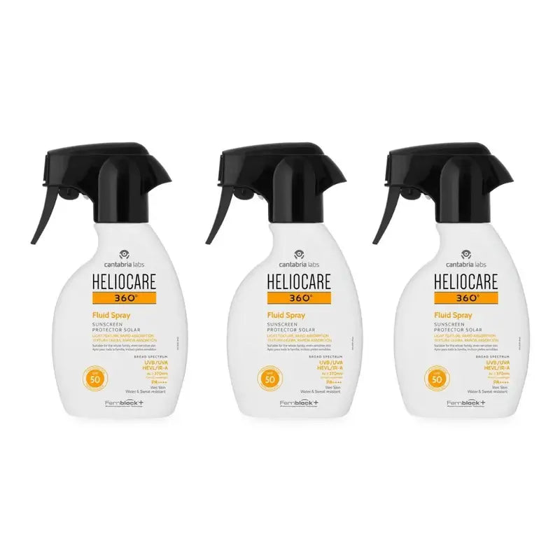 Heliocare 360º Fluid Spray SPF 50, 3×250 ml 