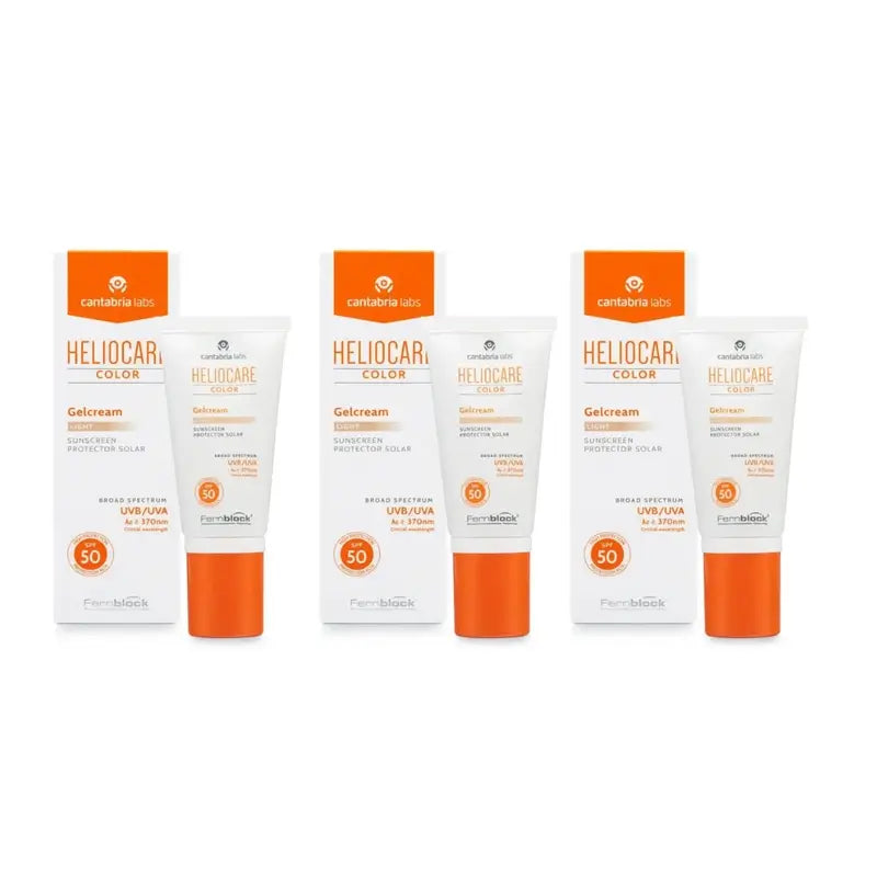 Heliocare Color Gel Κρέμα Light SPF 50+, 3×50 ml 
