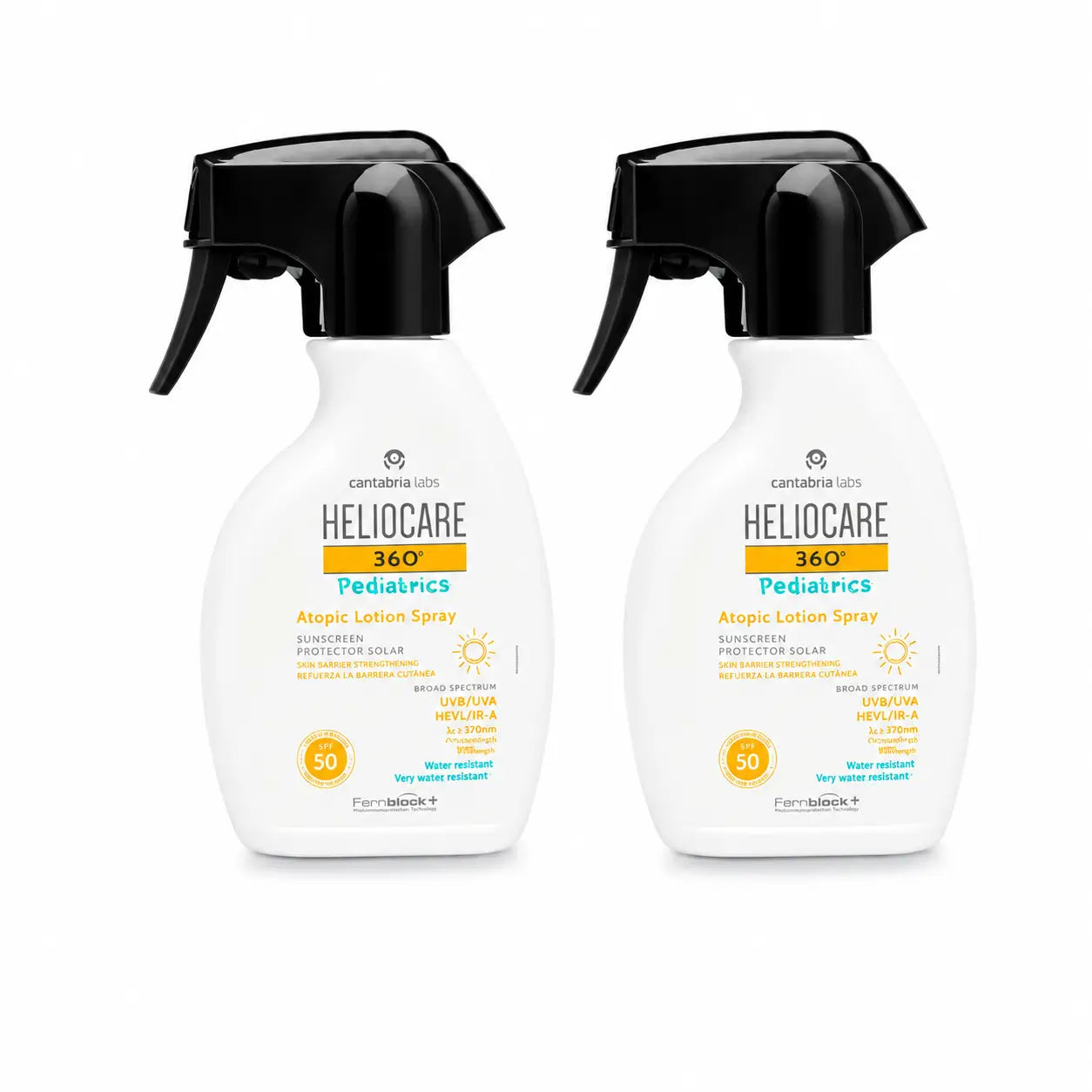 Heliocare Duplo 360º Pediatrics Atopic Lotion Spray SPF50, 2×250 ml