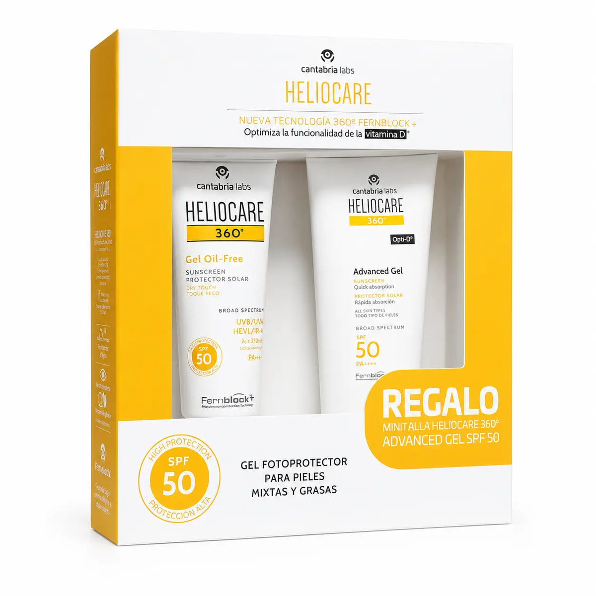 Heliocare Pack 360 Gel με SPF 50 + Μίνι συσκευασία 360 Advance Gel, 150 ml