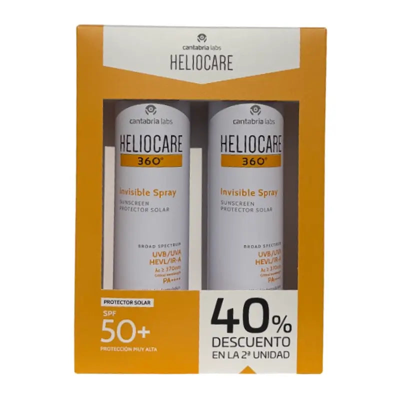 Heliocare Pack Duplo 360 Invisible Spray SPF 50, 2 τεμάχια