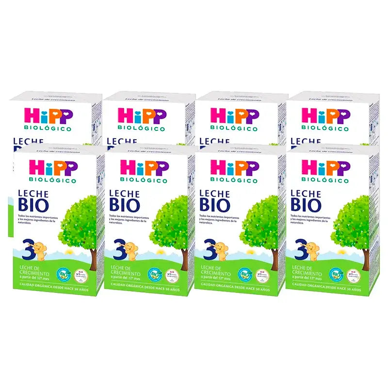 Hipp Organic Growing Up Milk 3, Pack 8 x 500 g