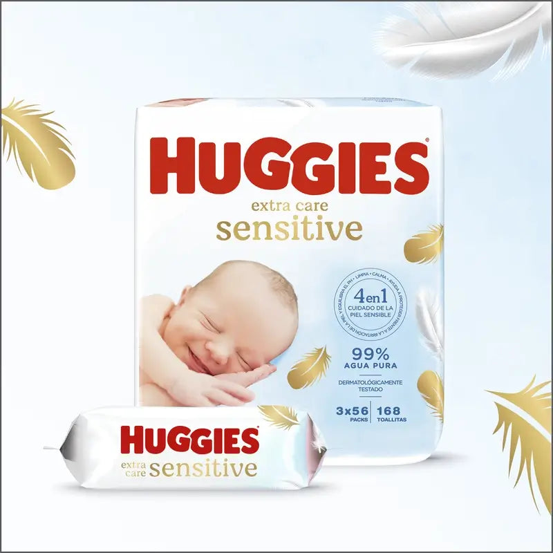 Huggies Extra Care Sensitive Μαντηλάκια, 144 τεμάχια
