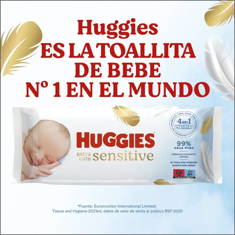 Huggies Extra Care Sensitive Μαντηλάκια, 144 τεμάχια
