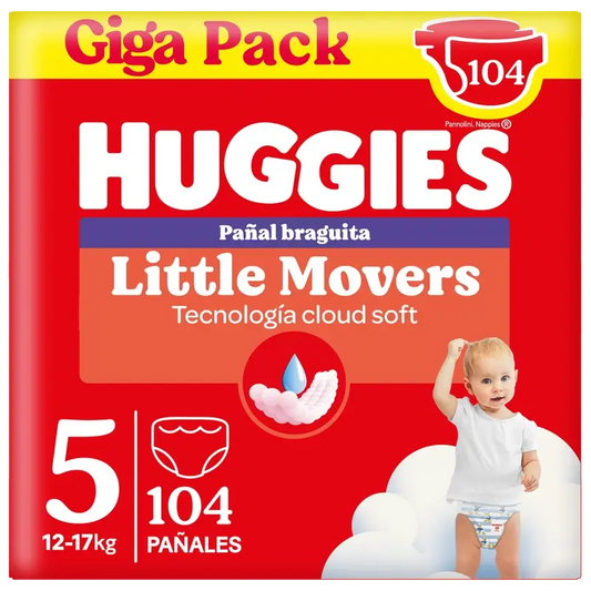 Huggies Little Movers Μέγεθος 5 (12-17 Kg) Πάνες-κιλότες για μωρά Disney, 104 τεμάχια