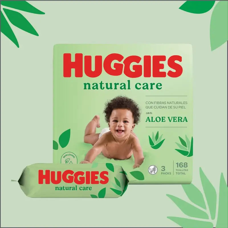 Μαντηλάκια Huggies Natural Care, 168 τεμάχια