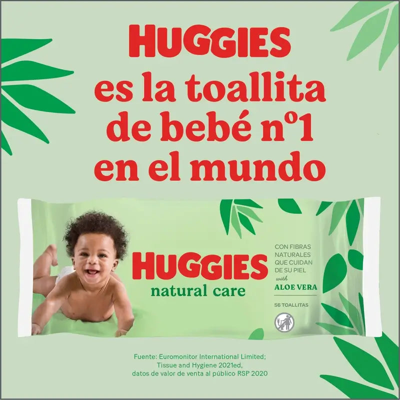 Μαντηλάκια Huggies Natural Care, 168 τεμάχια