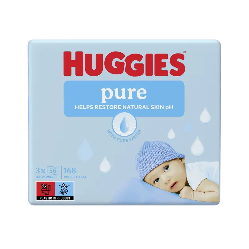 Μαντηλάκια Huggies Pure, 168 τεμάχια