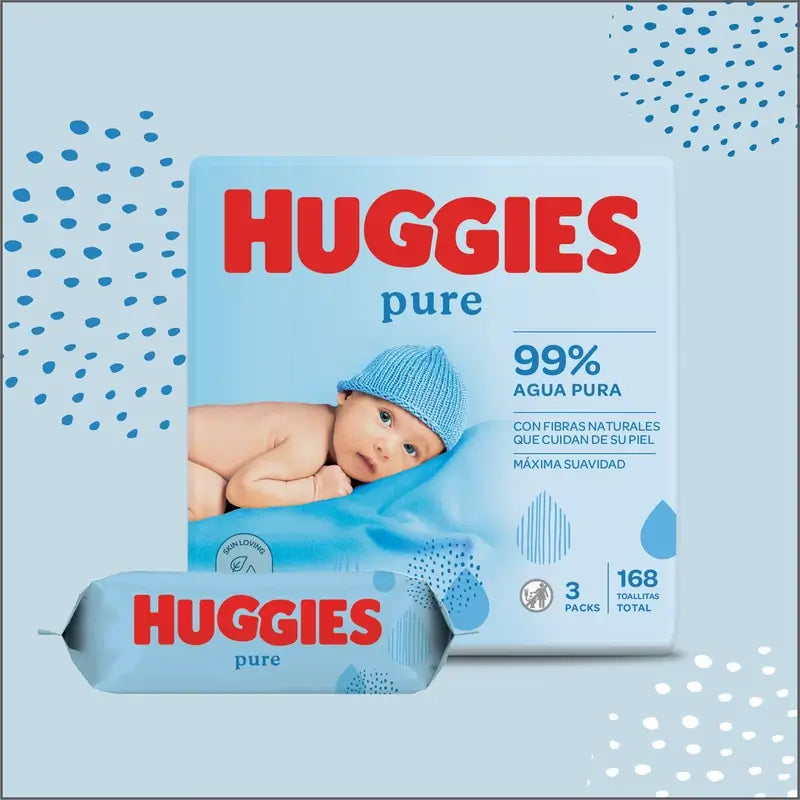 Μαντηλάκια Huggies Pure, 56 τεμάχια