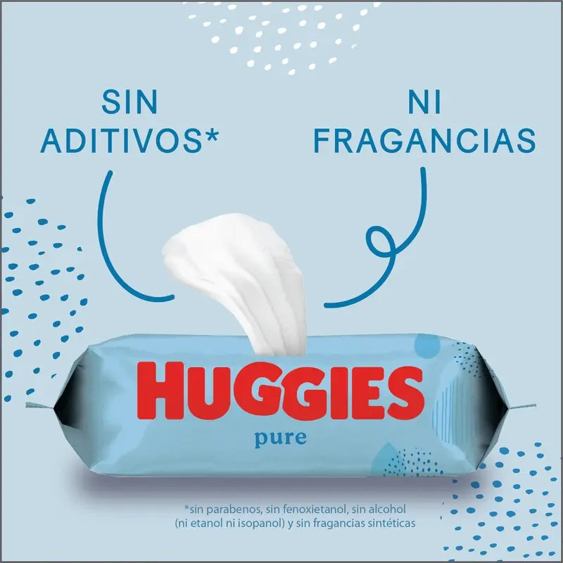 Μαντηλάκια Huggies Pure, 56 τεμάχια