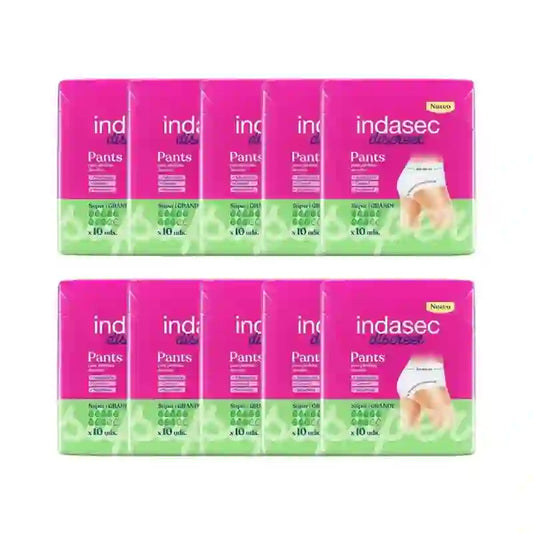 Indasec Discreet Pant – Σλιπ ακράτειας, μέγεθος Super, 10X10 τεμάχια 