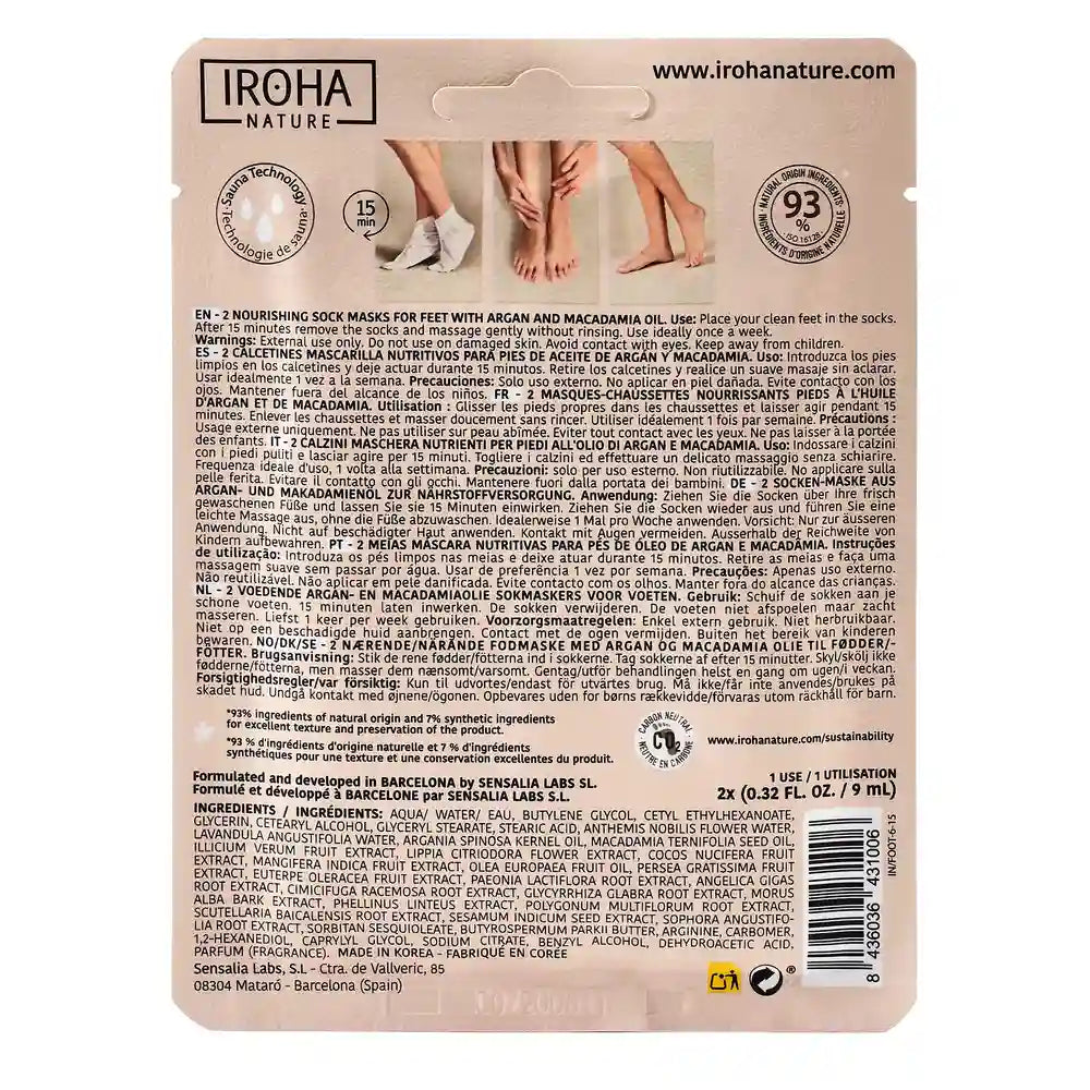 Iroha Nature Σώμα Κάλτσες Μάσκα Θρεπτική, 20 ml 
